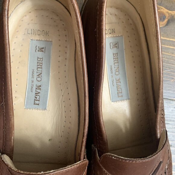 Bruno Magli Mens Lindon Brown Soft Leather Tassel Loafers Size 10N Made In Italy main image 4